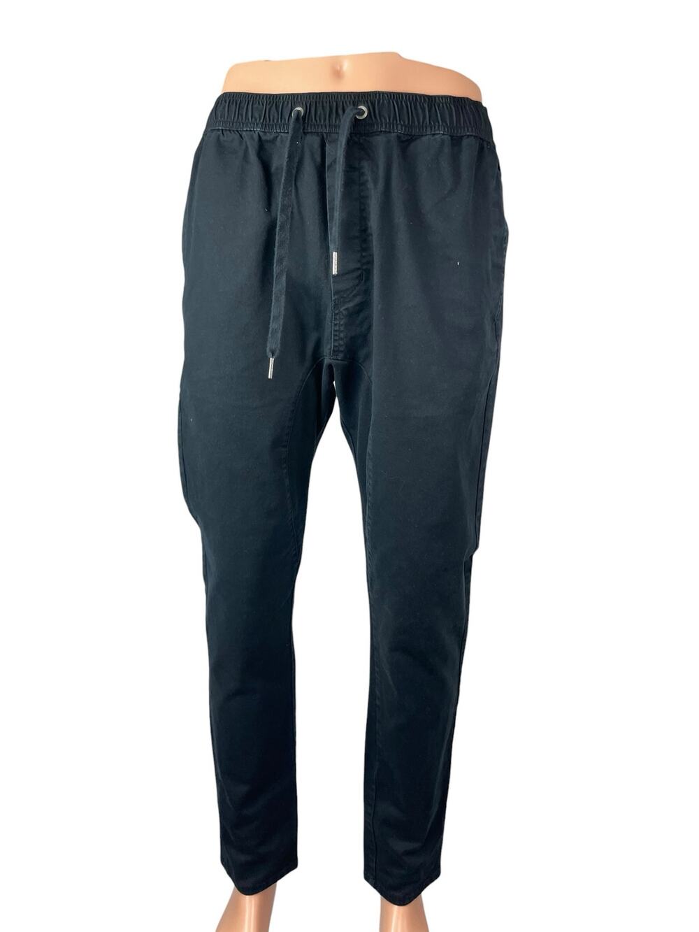 Zanerobe Men's Black Tapered Athletic Activewear Trousers Jogger Sweat Pants 36